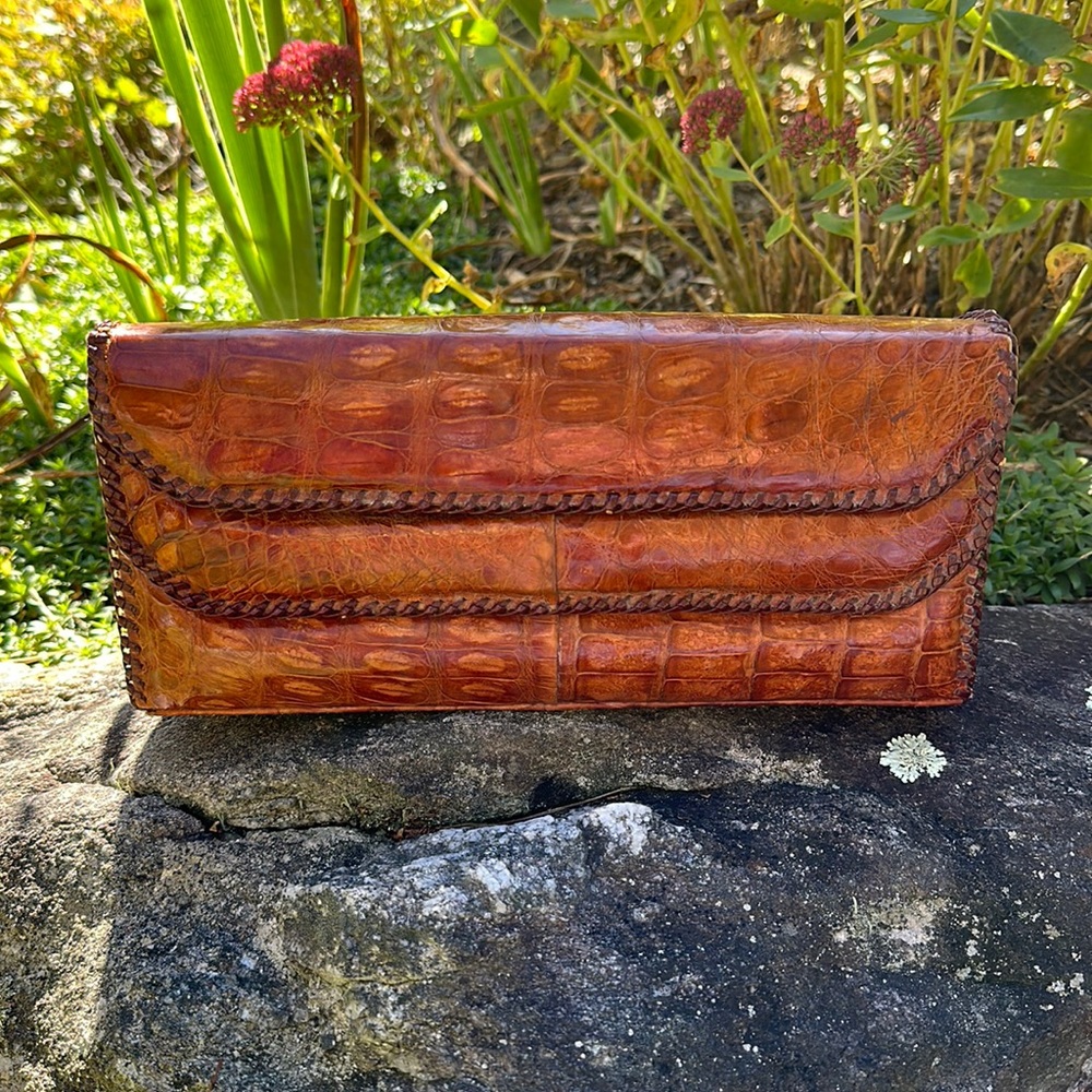 Made in CUBA Vintage Genuine Alligator Clutch Purse